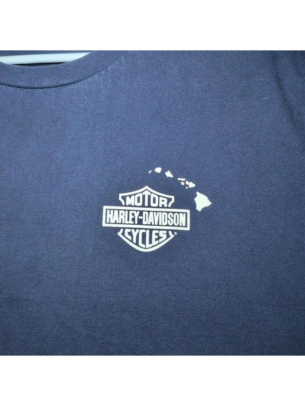 Harley Davidson Honolulu Shirt Mens Medium Blue Hawaii Cycle City Graphic Tee - Picture 6 of 8
